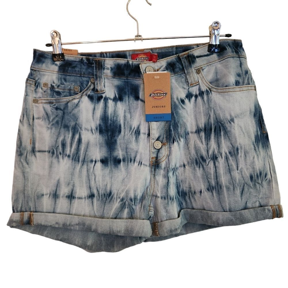 Dickies Juniors High Rise Tummy Control Denim Button Fly Short Size 13